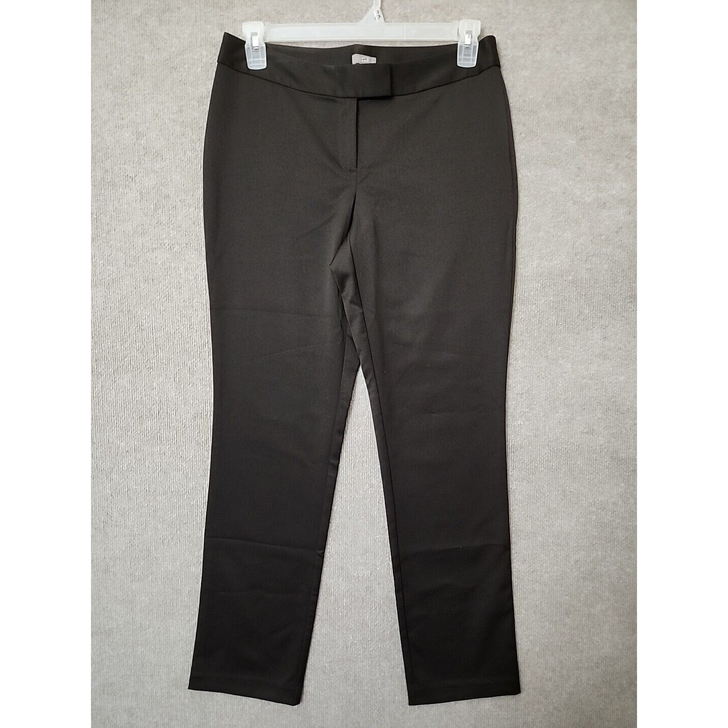 J Jill Straight Leg Dress Pants Womens 8 Dark Satin Brown Stretch Office New